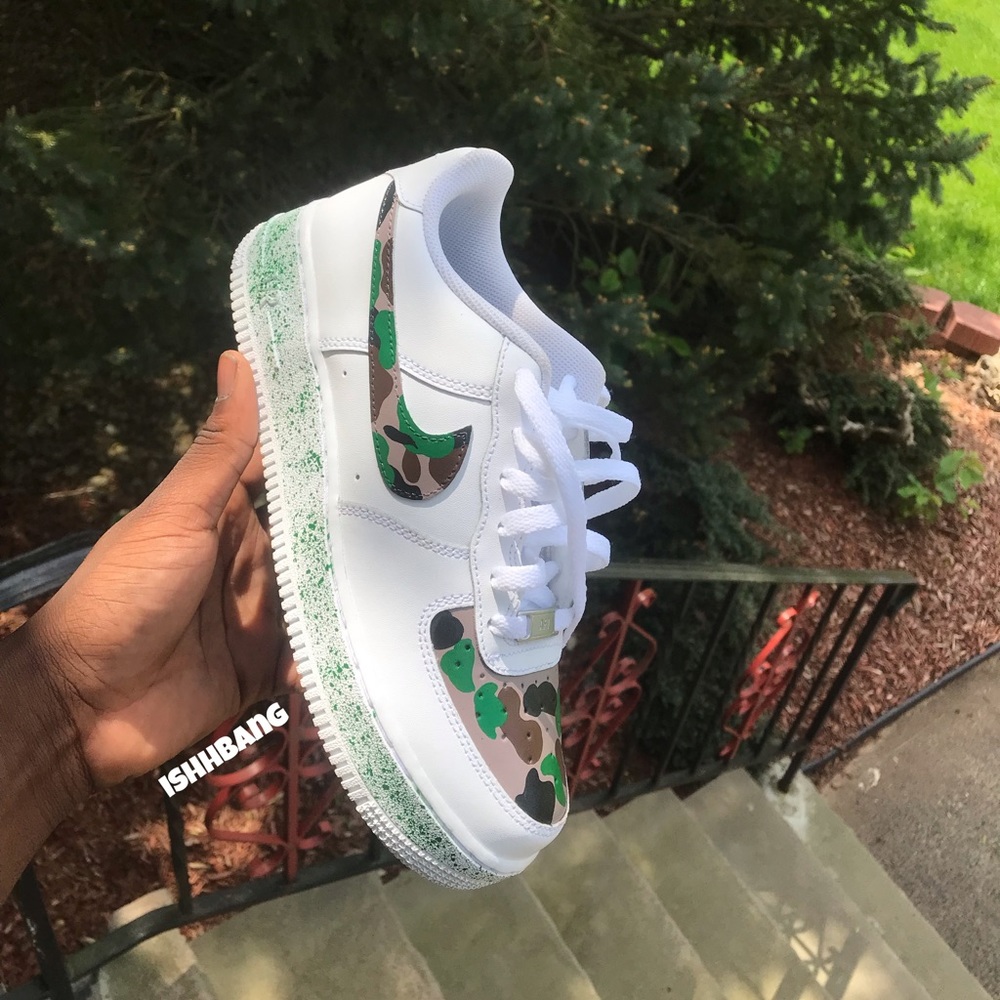 Custom Air Force One Low Camo Customized Sneaker - Picture 1 of 5